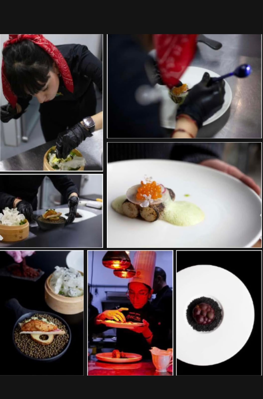 Alejandra Toloza trabajando en cocina y emplatando preparaciones